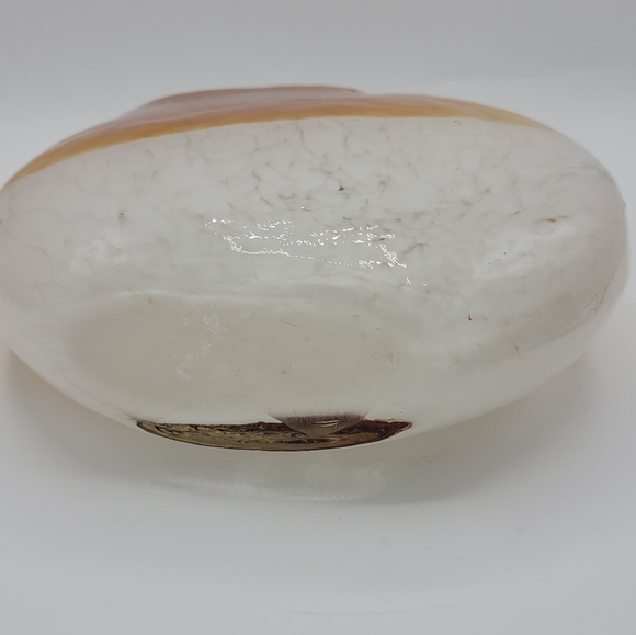 Art Glass Slanted Candy Corn Color Halloween Vase - Picture 4 of 8